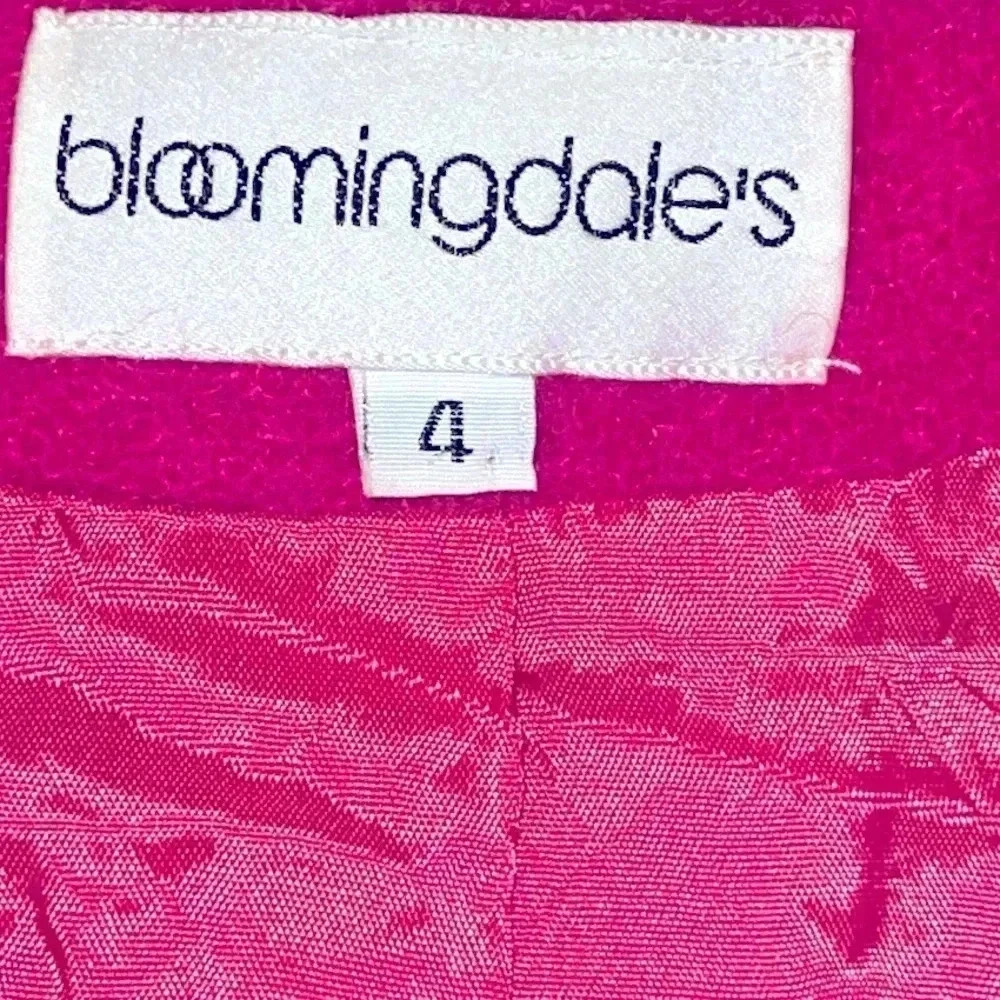 Vintage Bloomingdale’s Fuschia Suit Cropped Jacket Sz 4 - Picture 2 of 4